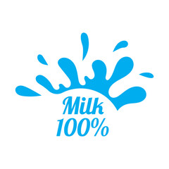 Naklejka na ściany i meble Fresh milk logo concept. Milk logo isolated vector emblem