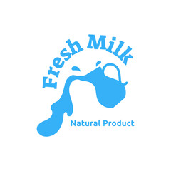 Fresh milk logo concept. Milk logo isolated vector emblem