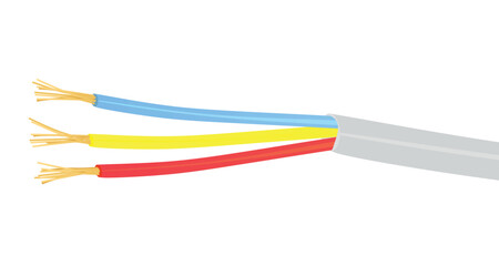 Three wire cable. vector illustration