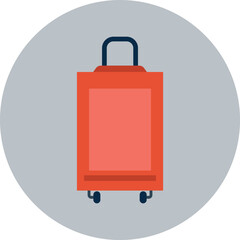 red suitcase icon. travel icon png, travel icon vector, travel icon symbols. move, trip, ride, touring, globetrotting, vacation, tour, traverse, journey vector icon.