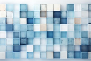 Abstract geometric blue and light blue textured background with elegant white elements