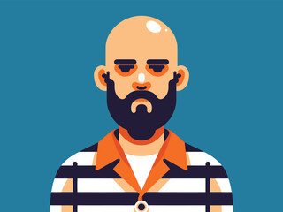 Prisoner or Criminal, illustration or Vector Art, Modern Art Style 