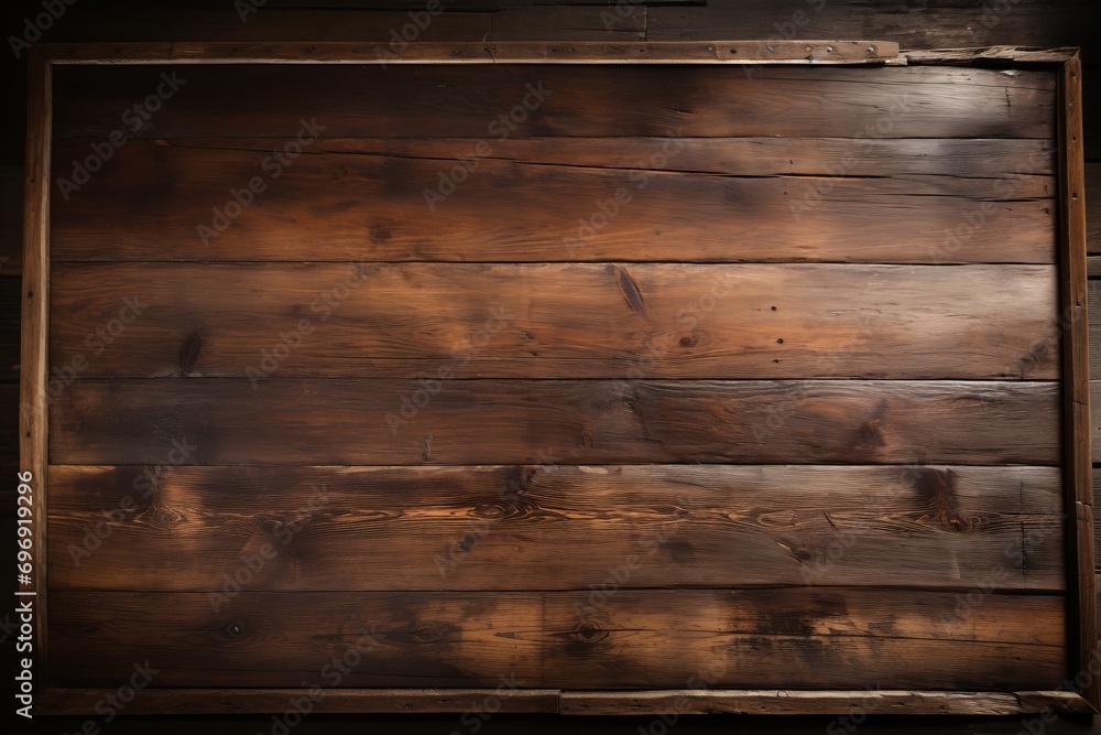 Poster top view of dark wooden texture background with rich, deep color and natural grain pattern