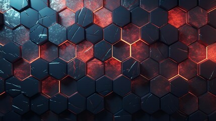 abstract background with red hexagons