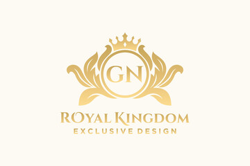 Letter GN template logo Luxury. Monogram alphabet . Beautiful royal initials letter.