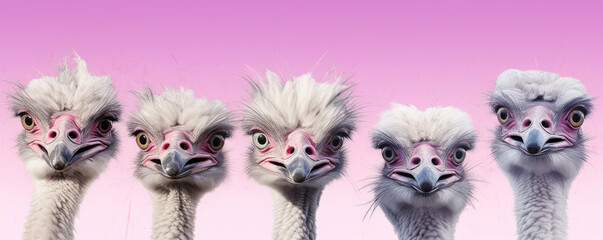 Fototapeta premium Funny ostrich in studio