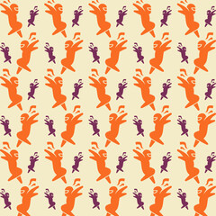 Ninja jump trendy smart seamless pattern colorful illustration background