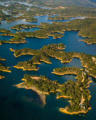 Aerial photo of Guatape in Colombia