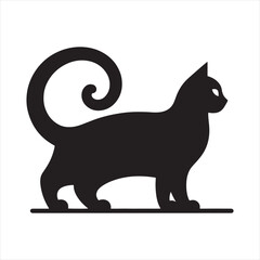 Whiskered Wanderlust: Cat Silhouette in Vast Plains - Feline Nomad Under Open Skies
