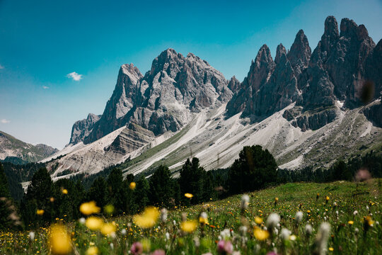 A panorama of Dolomites