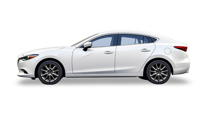 white sports car isolated on transparent Background 