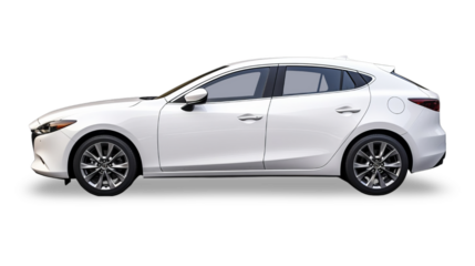 white sports car isolated on transparent Background 