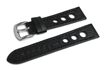 Leather watch strap
