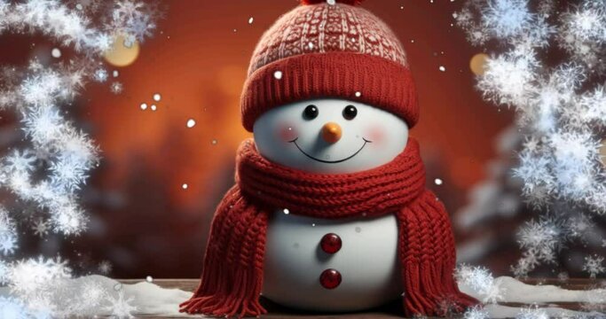 Bonhomme de neige heureux