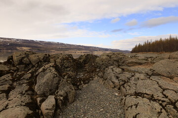 View on a mountain in the Austurland region of Iceland