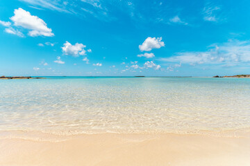 Summer background with tropical beach. Elafonisi Greece.