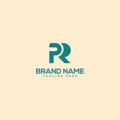 Alphabet minimal letter PR RP logo design template - vector.