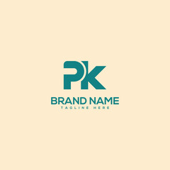 Alphabet minimal letter PK KP logo design template - vector.