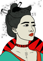 Ilustracion Geisha