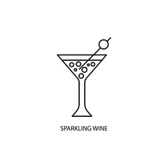 wine labelsparkling wineelement illustration. sparkling wine concept outline symbol design.