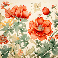 pattern with poppies  ,Ai generative