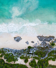 Tulum beach from above