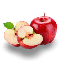 sliced red apple isolated on  Transparent background