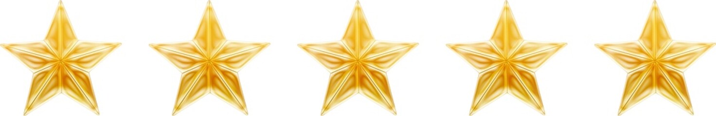 Luxury premium five stars rating 3d glossy icon