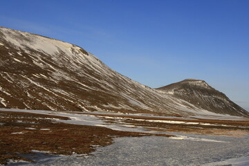 Fototapeta premium View on a mountain in the Austurland region of Iceland