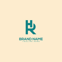 Obraz premium Alphabet modern unique letter RH HR logo design template - vector.