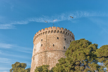 Beautiful view of White Tower in Thessaloniki, Greece.