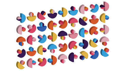 Trendy Bauhaus geometric pattern, vector background. Multicolored geometry abstract print design. Op art, neo geometry.