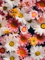 Summer flowers cinematic photo seamless pattern. High quality