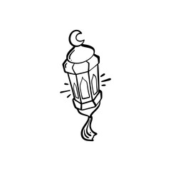 Islamic lantern doodle vector illustration