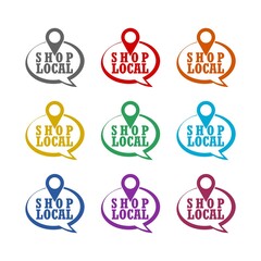 Shop local  icon isolated on white background. Set icons colorful