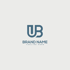 Minimal unique letter UB BU logo design template - vector.