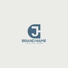 Minimal unique letter CJ JC logo design template - vector
