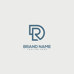 Obraz premium Minimal unique letter DR RD logo design template - vector