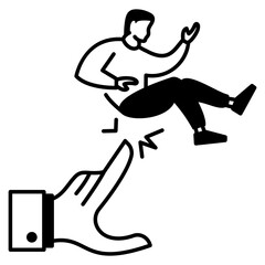 Kicking out the Worker due Policy Violations concept, Terminating an employee vector icon design, Unemployment symbol, Economic stagnation sign, financial crisis stock illustration