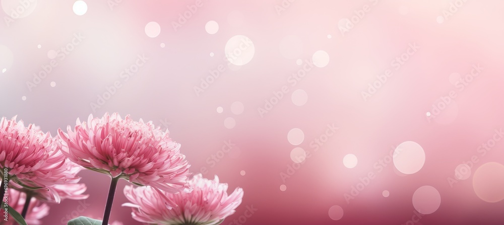 Aufkleber pink carnation on isolated magical bokeh background with copy space for text placement