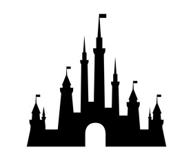 Fototapeta premium Castle silhouette logo, castle icon - vector