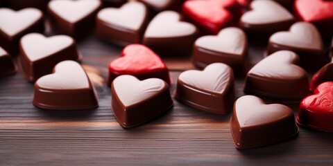 Obraz na płótnie Canvas heart shaped chocolates