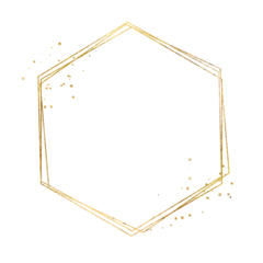 Fotobehang Gold hexagon sparkle frame with gold glitter © Ymz_Design