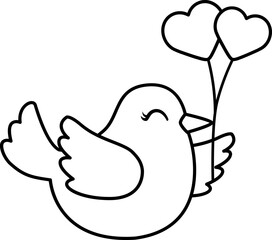 Valentine's Day bird outline