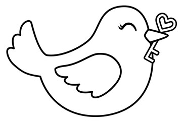 Valentine's Day bird outline