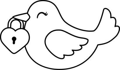 Valentine's Day bird outline
