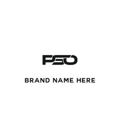 PSO logo. P S O design. White PSO letter. PSO, P S O letter logo design. Initial letter PSO linked circle uppercase monogram logo. P S O letter logo vector design.	
