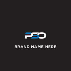 PSO logo. P S O design. White PSO letter. PSO, P S O letter logo design. Initial letter PSO linked circle uppercase monogram logo. P S O letter logo vector design.	
