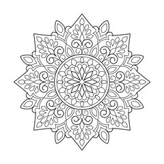  Culture ethnic style line art mandala design coloring book page