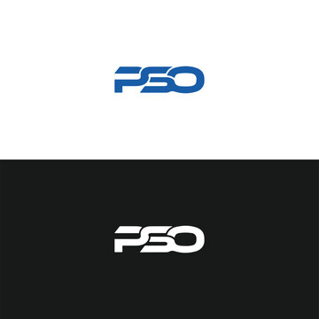 PSO logo. P S O design. White PSO letter. PSO, P S O letter logo design. Initial letter PSO linked circle uppercase monogram logo. P S O letter logo vector design.	

